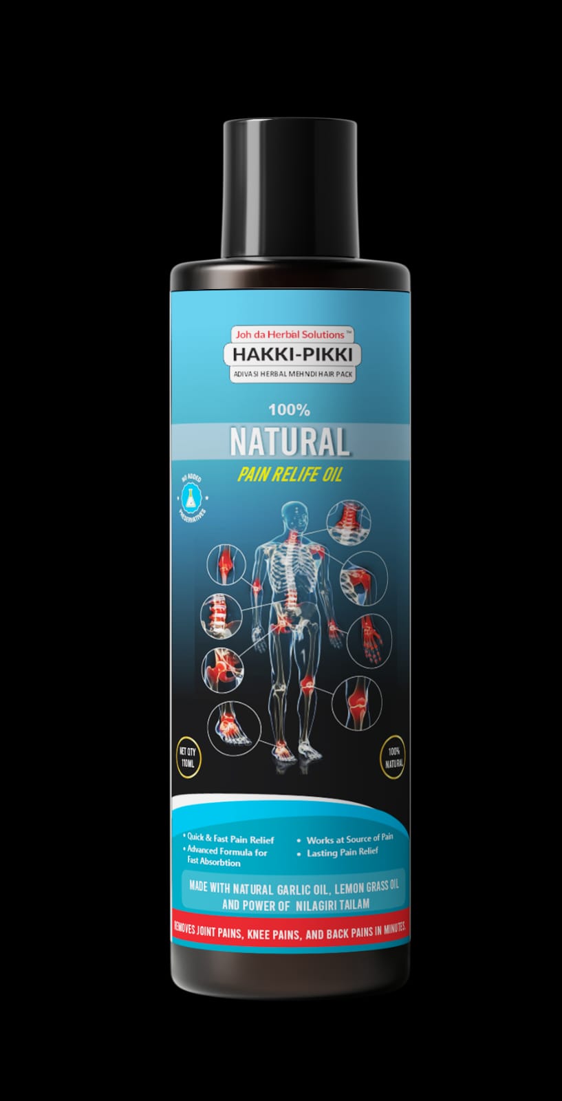 Raichel Veda Natural Pain relief massage oil- 250ml